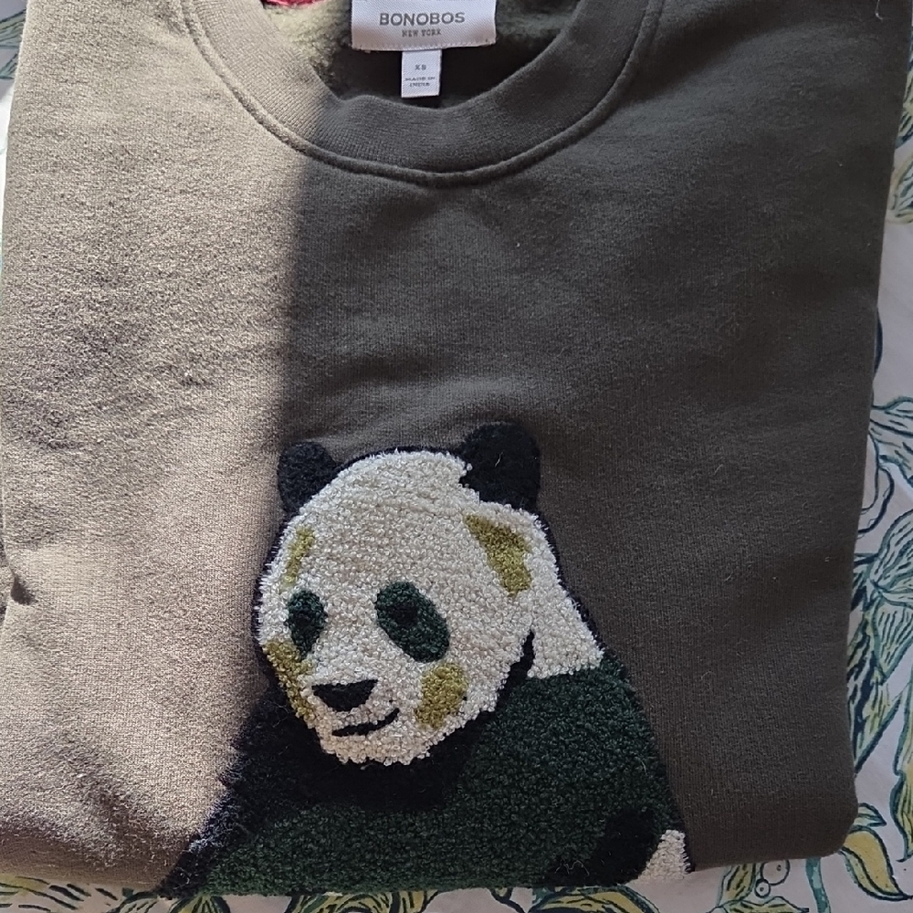 Limitwd Edition Bonobos Olive Panda Sweatshirt